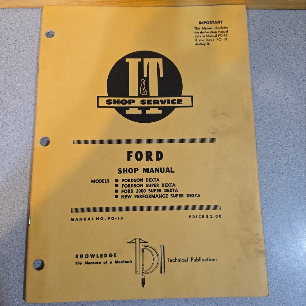 Vintage Ford I&T Shop Service Manual FO-18